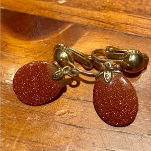 Clip on earrings- burnt orange